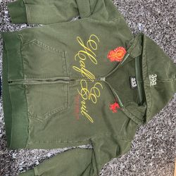 Green Half Evil 333 Horsepower Zip-up Hoodie Size M