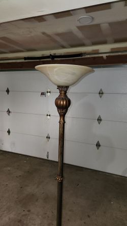 Traditional Ornate Torchiere Floor Lamp - Bronze Finish (72")