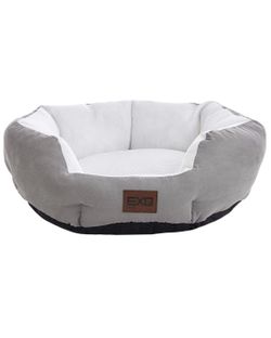 EXQ Home Cat Bed, 20 inch Cat Beds for Indoor Cats Washable, Round Breathable Calming Cat Beds for Summer,Soft Grey Cooling Pet Bed Cushion Kitten Be