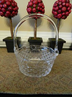 Williams-Sonoma Clear Glass Woven Basket with Handle