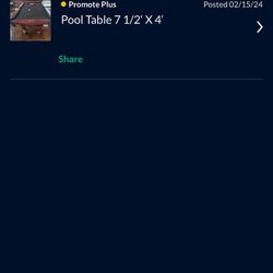 Pool Table 7 1/2‘ X 4‘