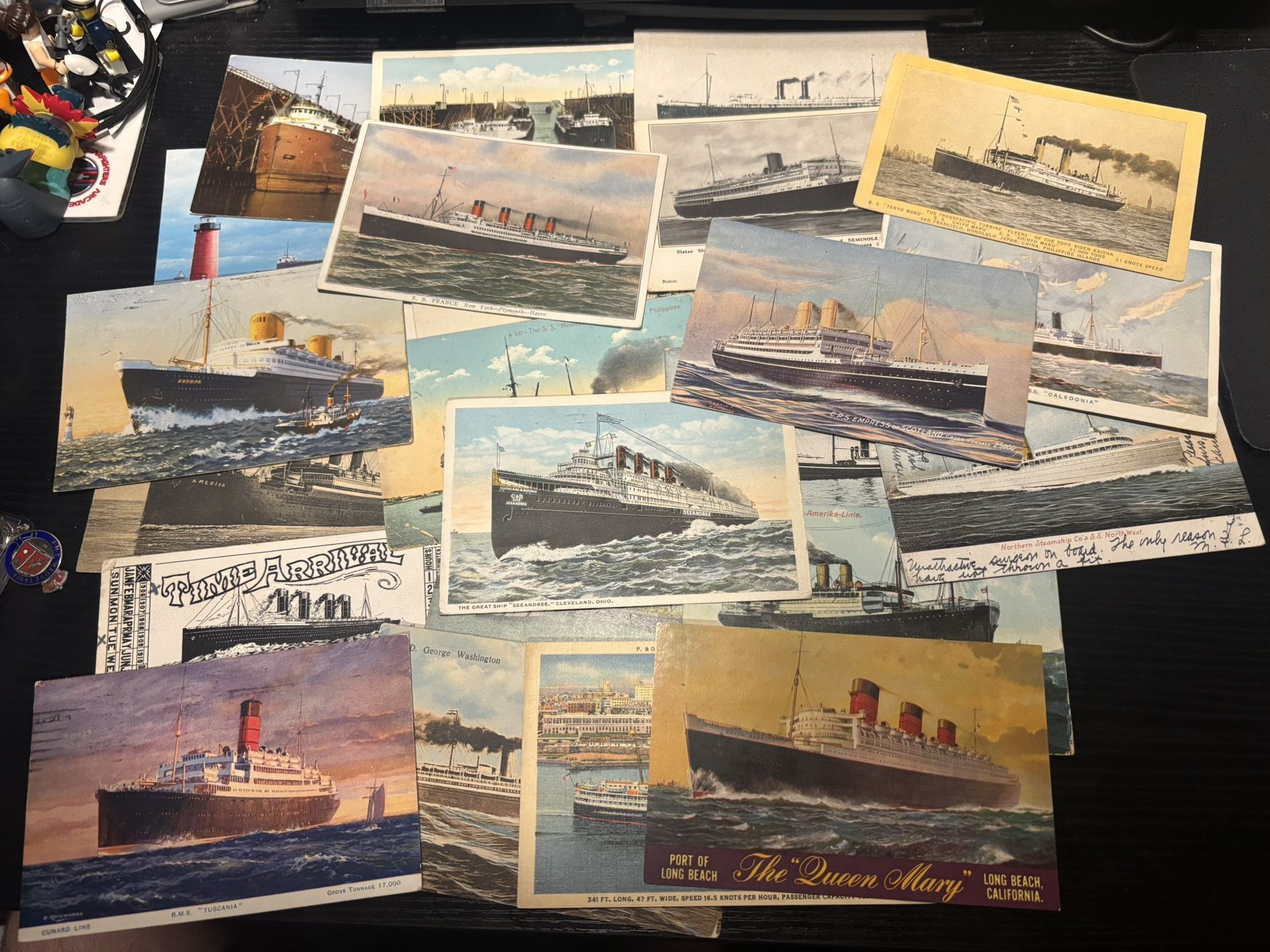 LOT: Antique ocean liner postcards