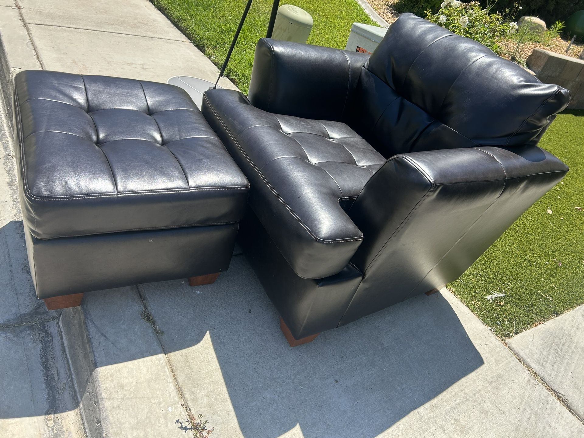 Black Chair & Ottoman