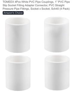 TOMEEX 10Pcs White PVC Pipe Couplings, 1" PVC Pipe Slip