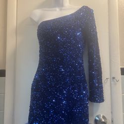 Blue shiny dress medium large