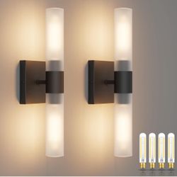 Black Wall Sconces Set of Two,Dimmable New