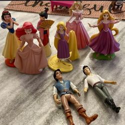 2010 Lot of 8 Disney princesses & Eric & Ryder figures