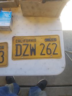 Licences Plate,  1956 California 