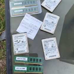 Lot of Computer Parts – RAM + Hard Drives (Tested/Untested) – $45 