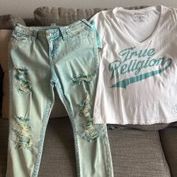 True Religion Outfit. Shirt size medium. Pants size 30.