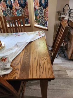 Solid Oak Wood Dining Table