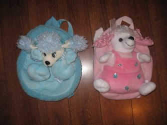 a pair 2 pcs baby girl soft backpacks