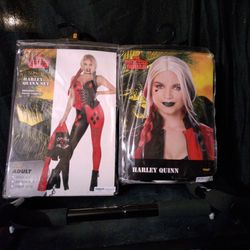 Harley Quinn Set Halloween Costumes And Hair.