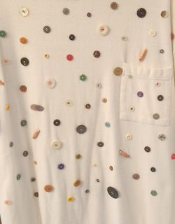 Vintage Avon White Tee w/ Buttons Sewn On