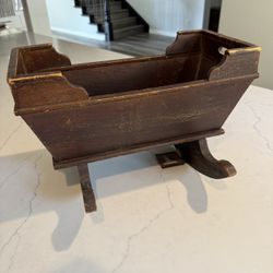 Circa 1850s American wooden doll cradle