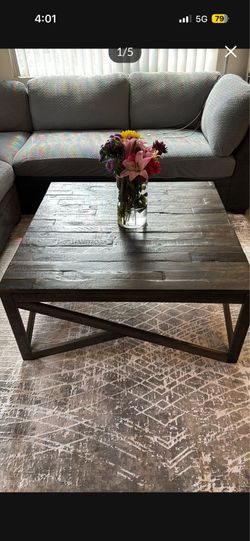 Large Square Wooden Coffee Table HAROFLYN