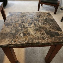 2 Piece Marble Coffee Table And End Table.