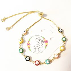 Adjustable Evil Eye Bracelet 