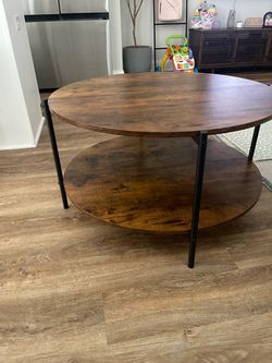 Round 2-Tier Industrial Coffee Table