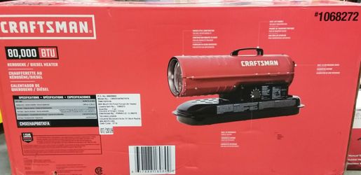 CRAFTSMAN 80,000 BTU Forced Air Kerosene Diesel Construction Heater Item #  1299196 Model # CMXEHAO80FAK for Sale in Pompano Beach, FL - OfferUp