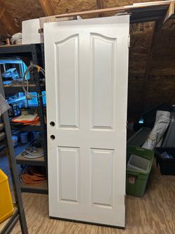 Fire door 32 x 80” four panel arch top textured