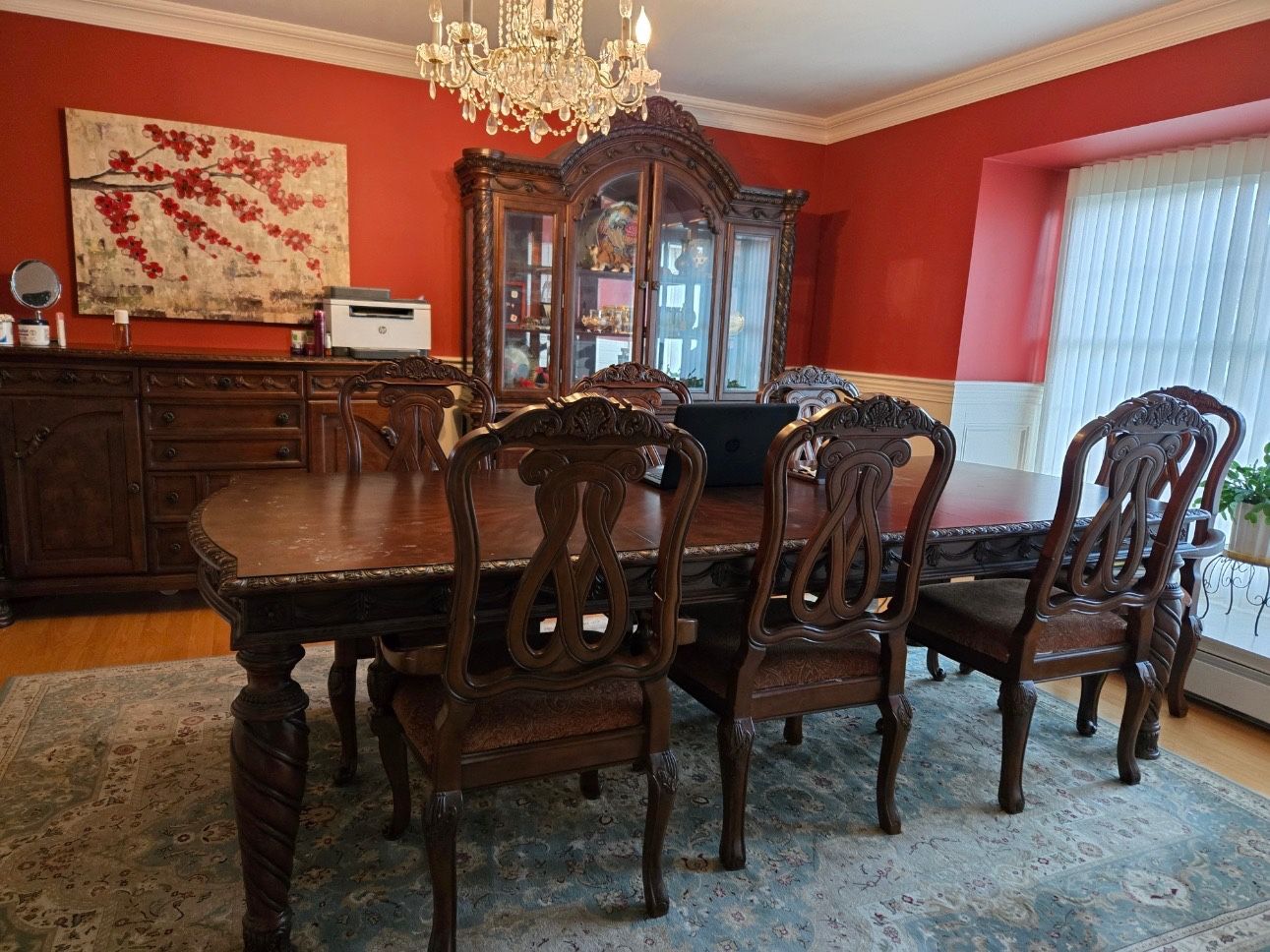 Dining Room Set (two Cabinets And Table And Chairs