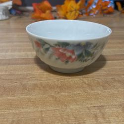 Peony Motif Porcelain Bowl 