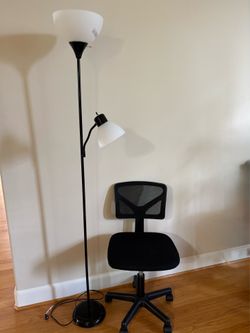 Two lighting Floor lamp or height adjustable desk chair