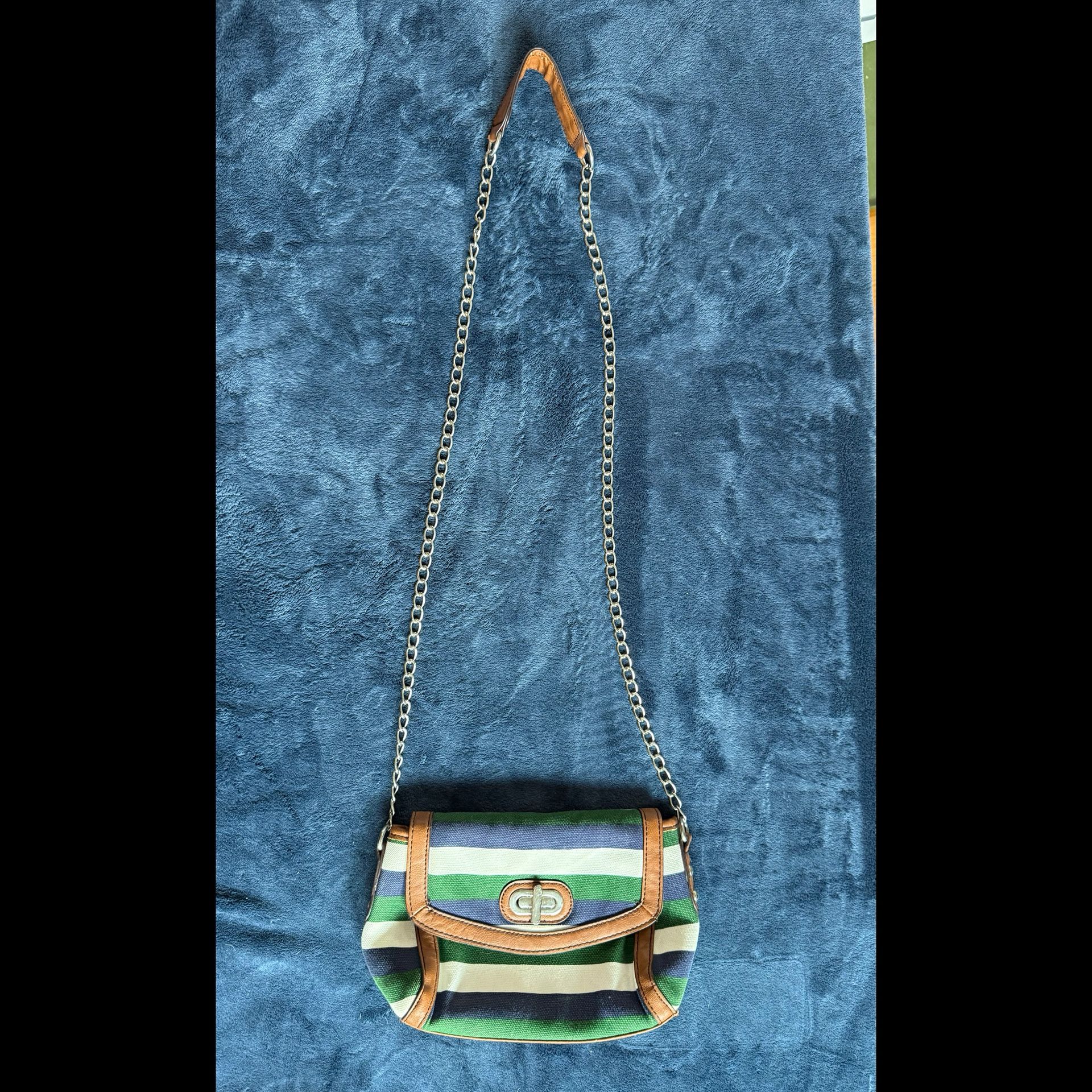 Green Navy White Crossbody Bag