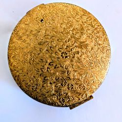 Vintage Merle Norman Goldtone Powder Compact USA Old Powder Inside