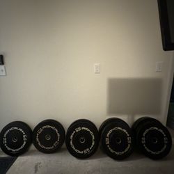 Iron Crush Olympic Bumper Plates Set - Virgin Rubber Weights for Strength Training - Fits 2" Barbell