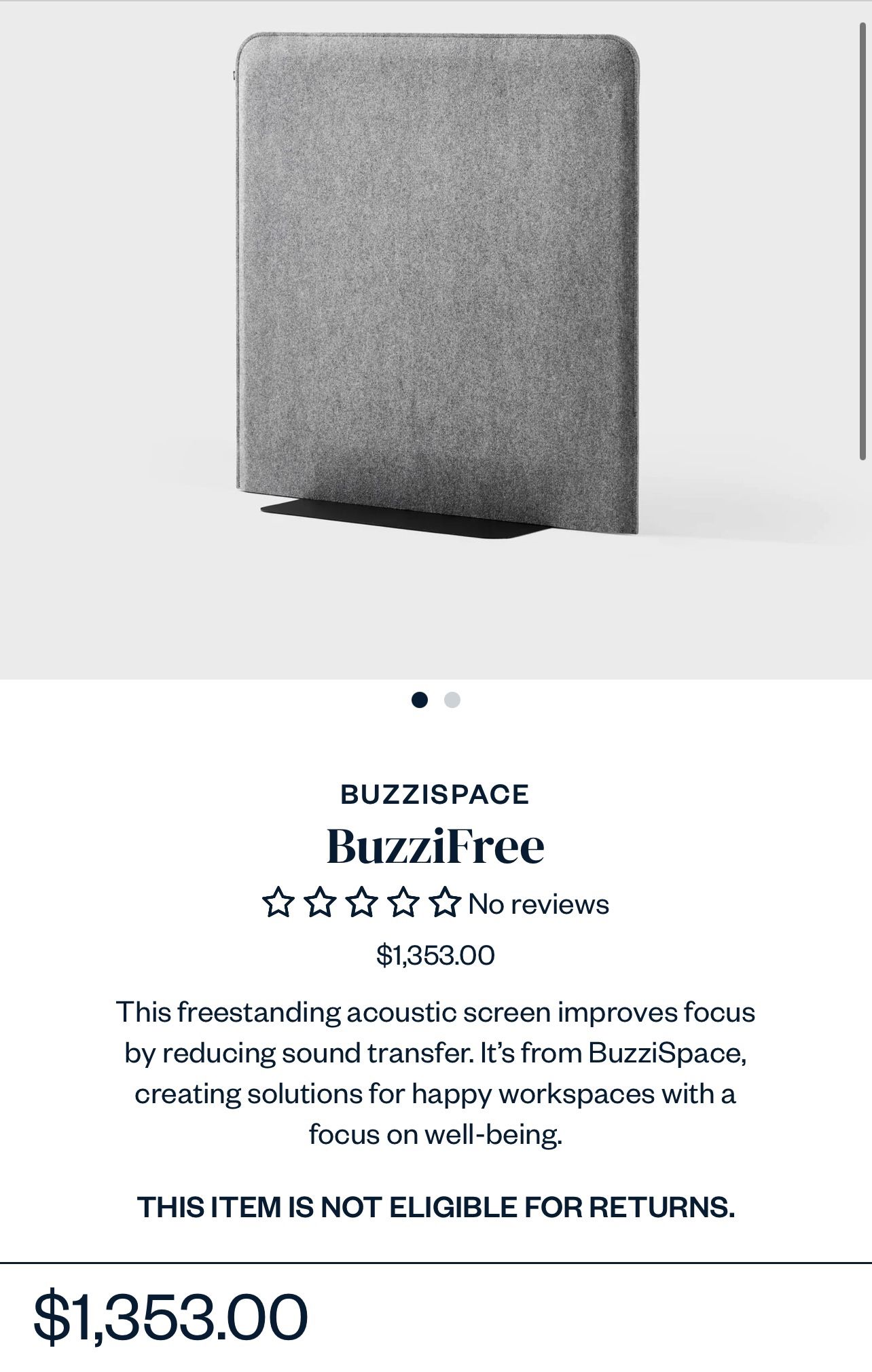 Freestanding Acoustic Screen Desk Divider