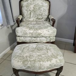 Elegant Armchair with Ottoman