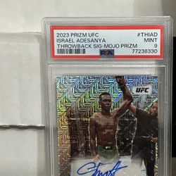 2023 Panini Prizm Israel Adesanya UFC AUTO /25 Mojo PSA 9