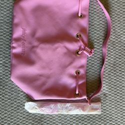  Juicy Couture Viva La Juicy Pink Pebbled Bucket Bag Drawstring Tote. 