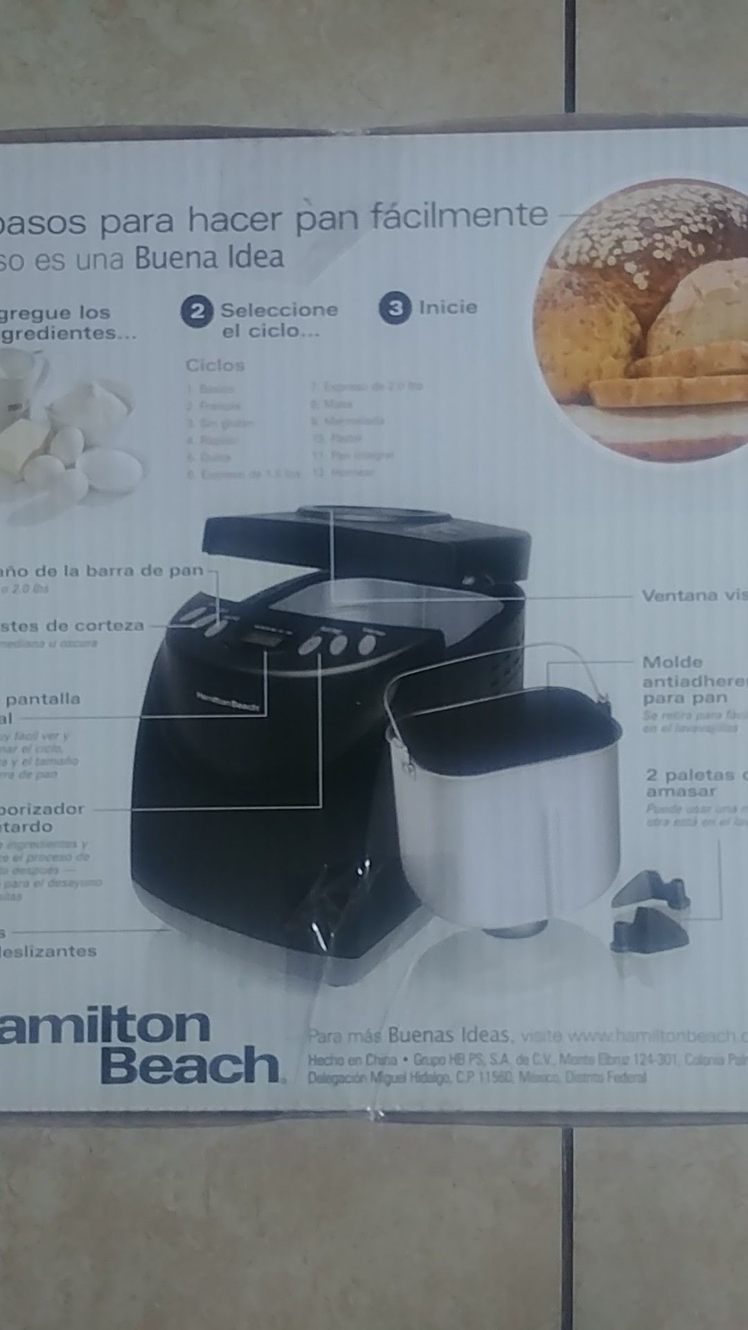 Hamilton beach 2lb bread maker (NEW)