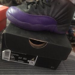 Toddler Black And Purple Jordan 12’s 9c