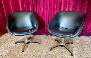 Vintage Mid Century Modern Swivel Lounge Chairs – Pair
