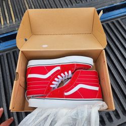 Sz 8.5 Women's / Sz 7 Men's Red Vans