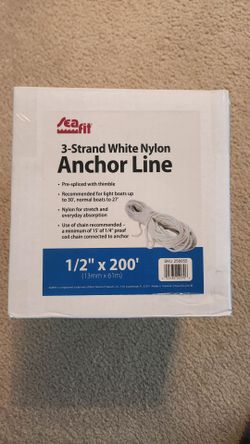 3 Strand Anchor Line 1/2"×200' for Boats
