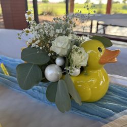 Rubber Duck Yellow Burton+Burton Planter Vase Pot Ceramic Bathtub Tub Plastic Flowers Plants 