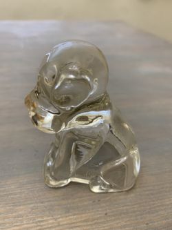 Small Vintage Hollow Dog Glass 