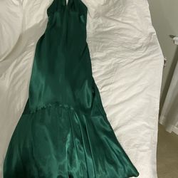 Green Silk Long Dress