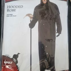 Adult Halloween Costume Hooded Robe And Top Hat 