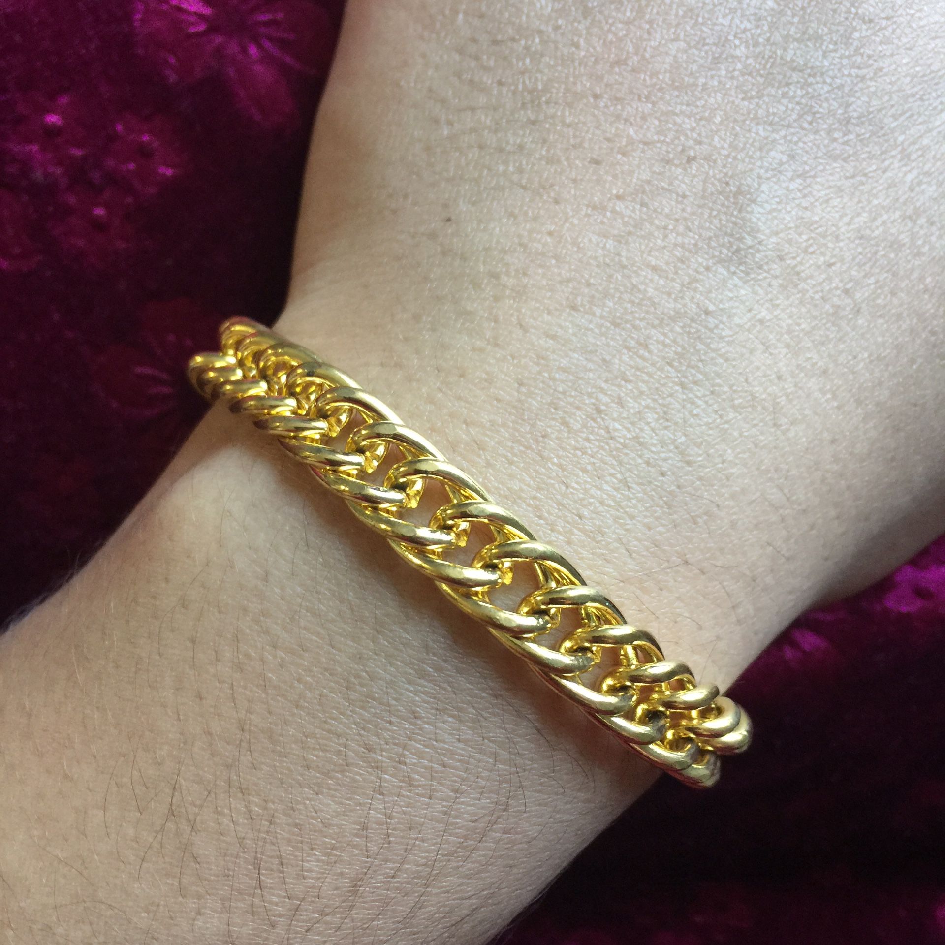 18k Gold Plated Bangle Bracelet Unisex Jewelry 