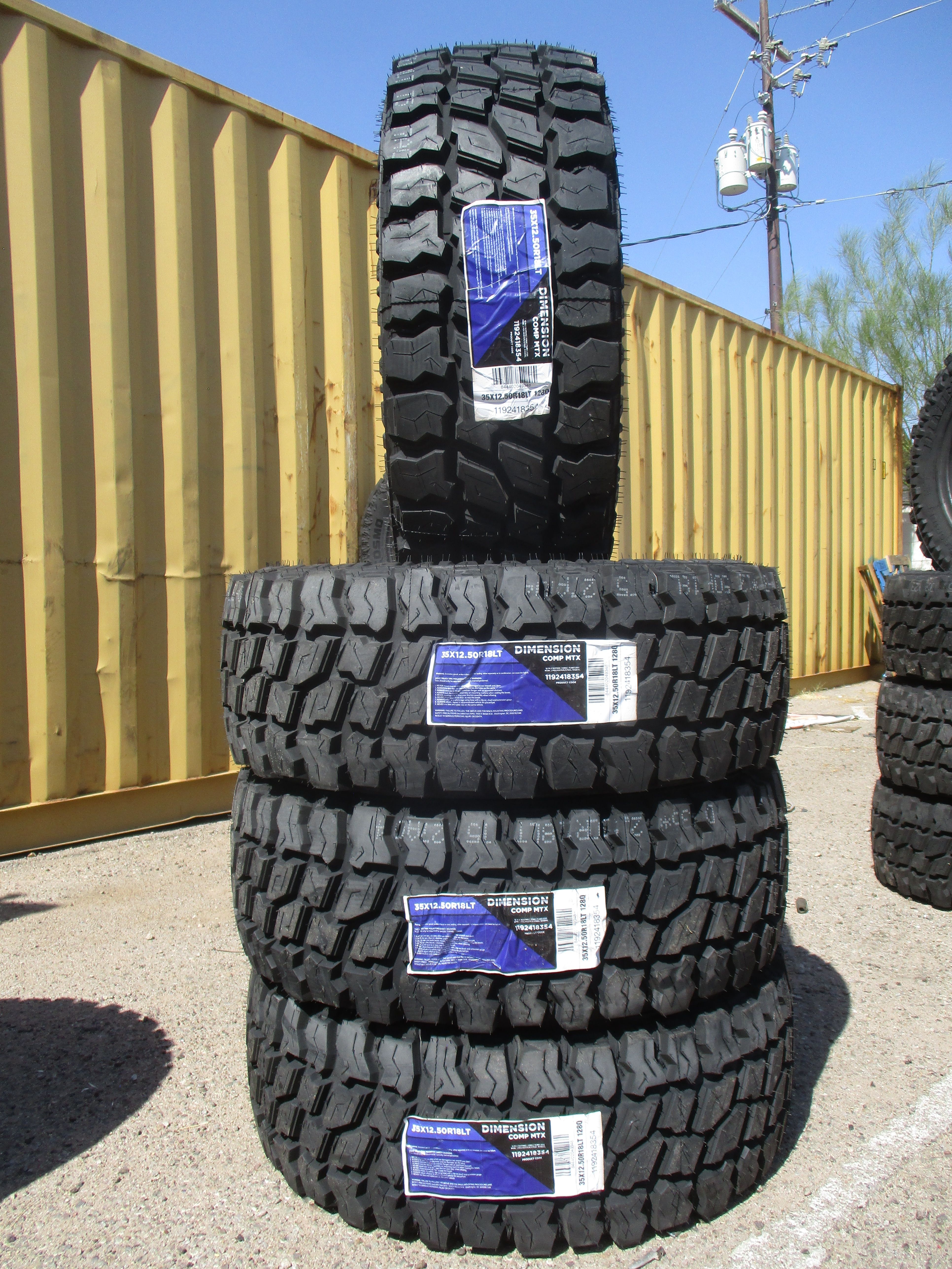 35x12.50R18 LT New Dimension Comp MTX Mud Terrain 12 Ply Tires