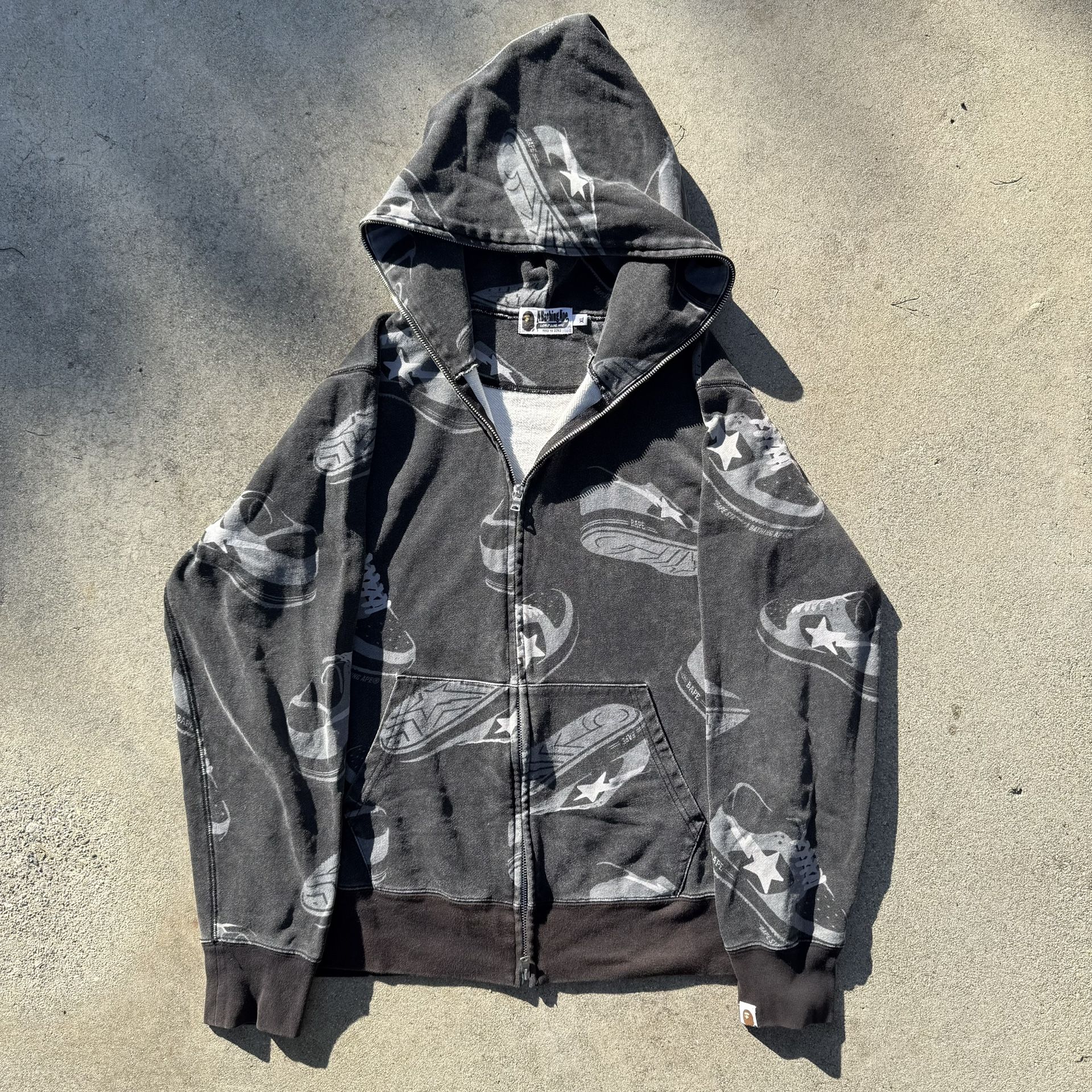 Black Bape Zip Up Hoodie