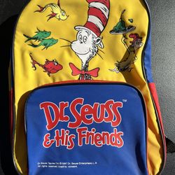 Vintage 1997 Dr Seuss and His Friends Mini Backpack Kids Preschool Bookbag 12x9