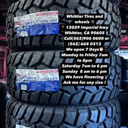 SET OF NEW TIRES33X12.50R17LT ATLANDER RT, INCLUDING MOUNTING AND BALANCING. ASK ME FOR ANY SIZE OR BRAND, WE HAVE THE BEST PRICES OF CALIFORNIA
