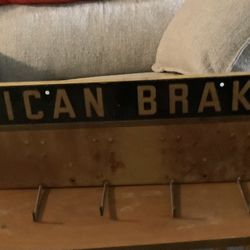 Vintage AMERICAN BRAKEBLOK W/ Original Hooks For Hanging Belts. RARE.
